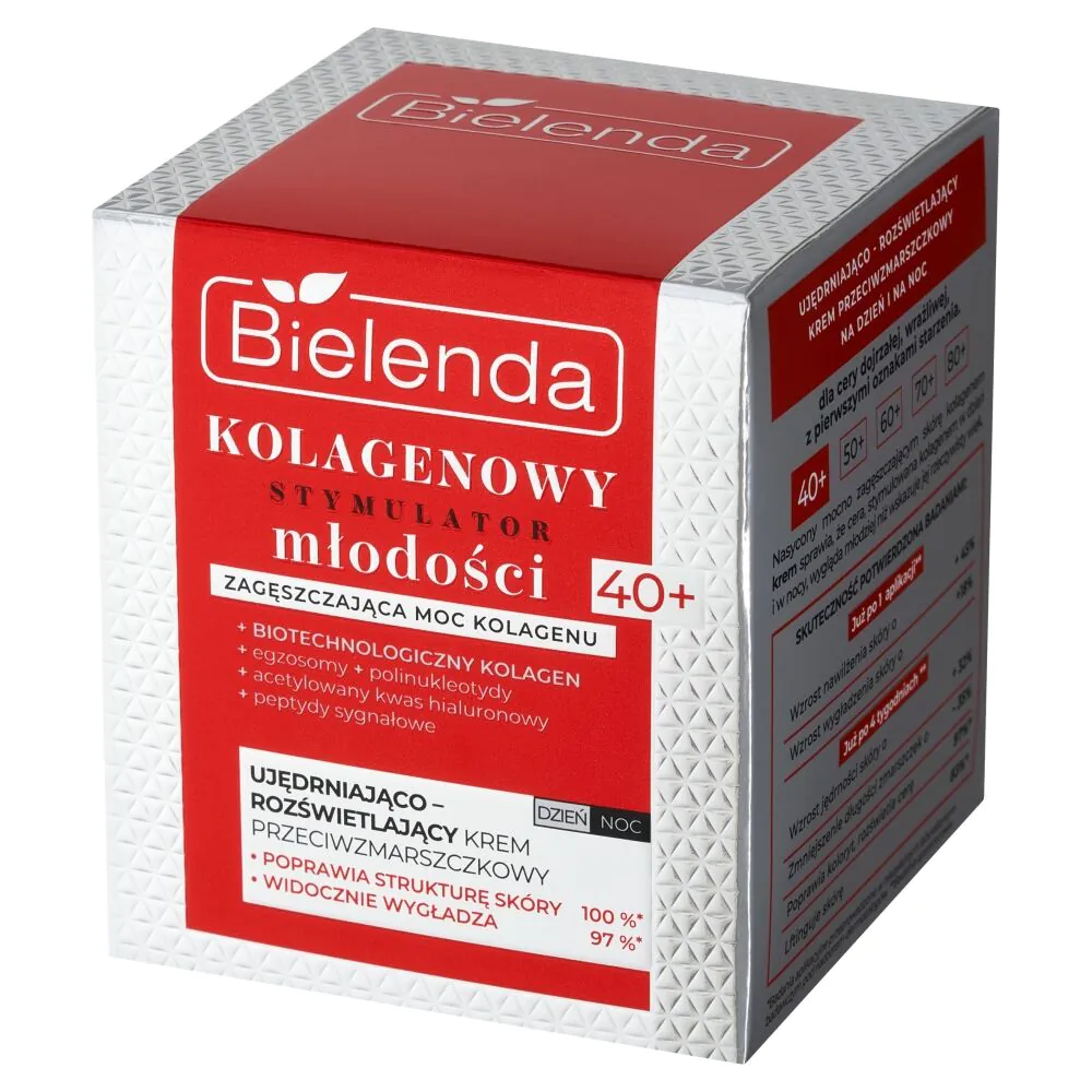 „Bielenda Collagen Youth Stimulator“ stangrinamasis ir skaistinantis kremas dienai/nakčiai (40+)
