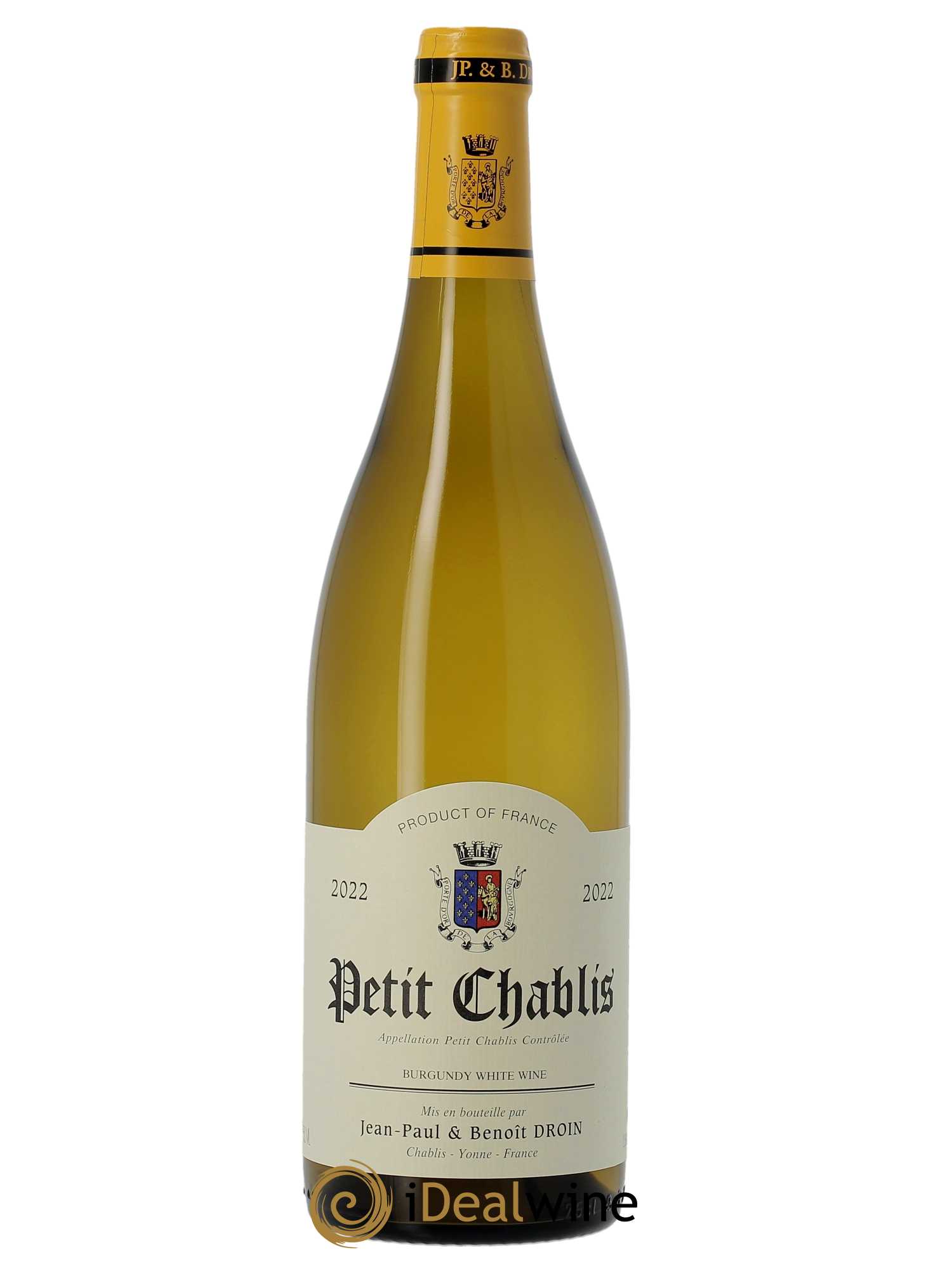 Petit Chablis Jean-Paul & Benoît Droin (Domaine)  2022 - Lot de 1 Bouteille