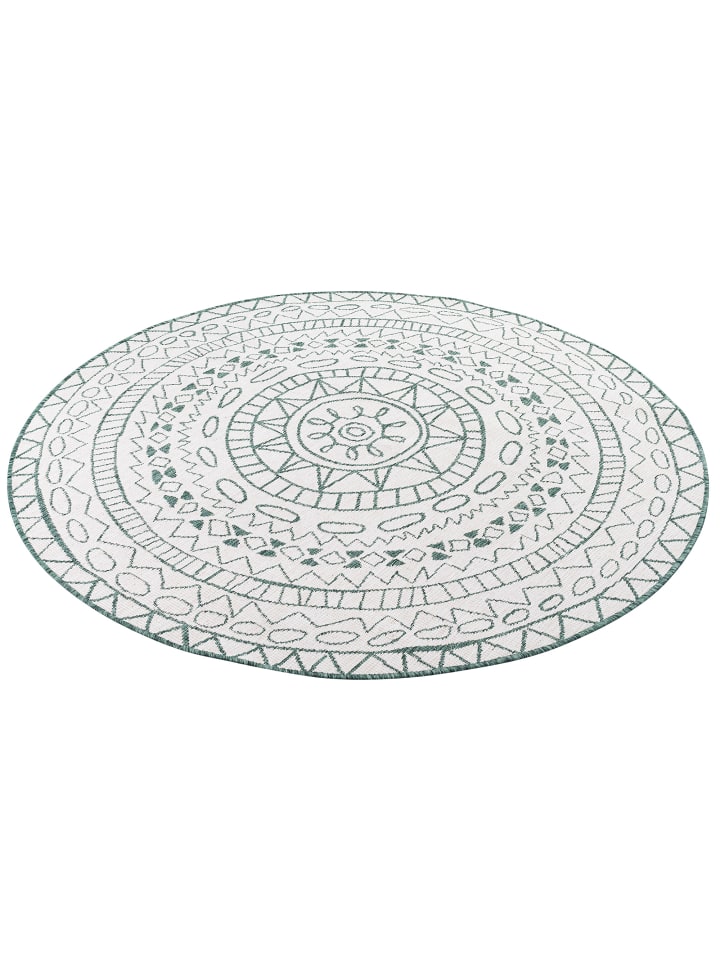 Pergamon In- und Outdoor Teppich Newport Mandala Rund in Groen günstig kaufen