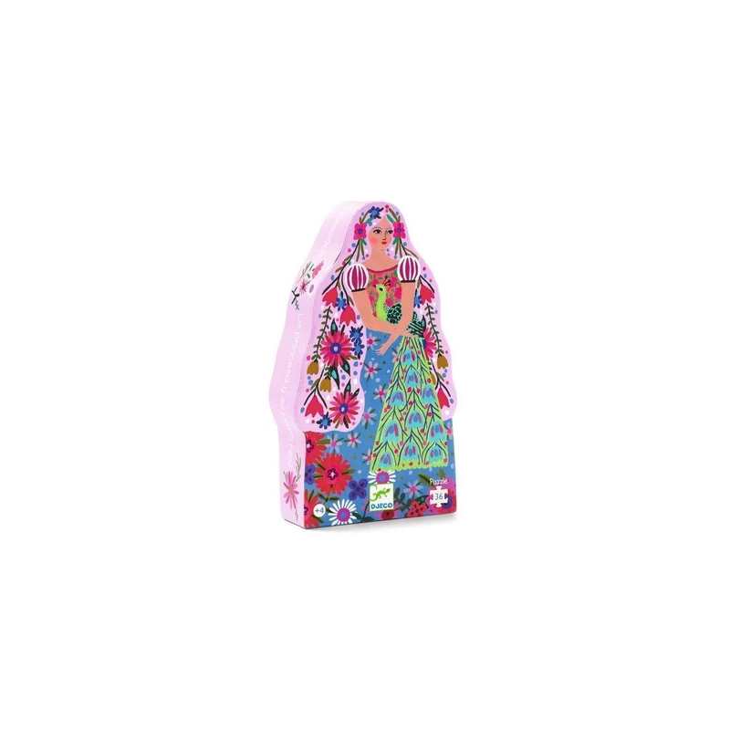 Puzzle silhouette - La princesse et son paon - 36 pcs