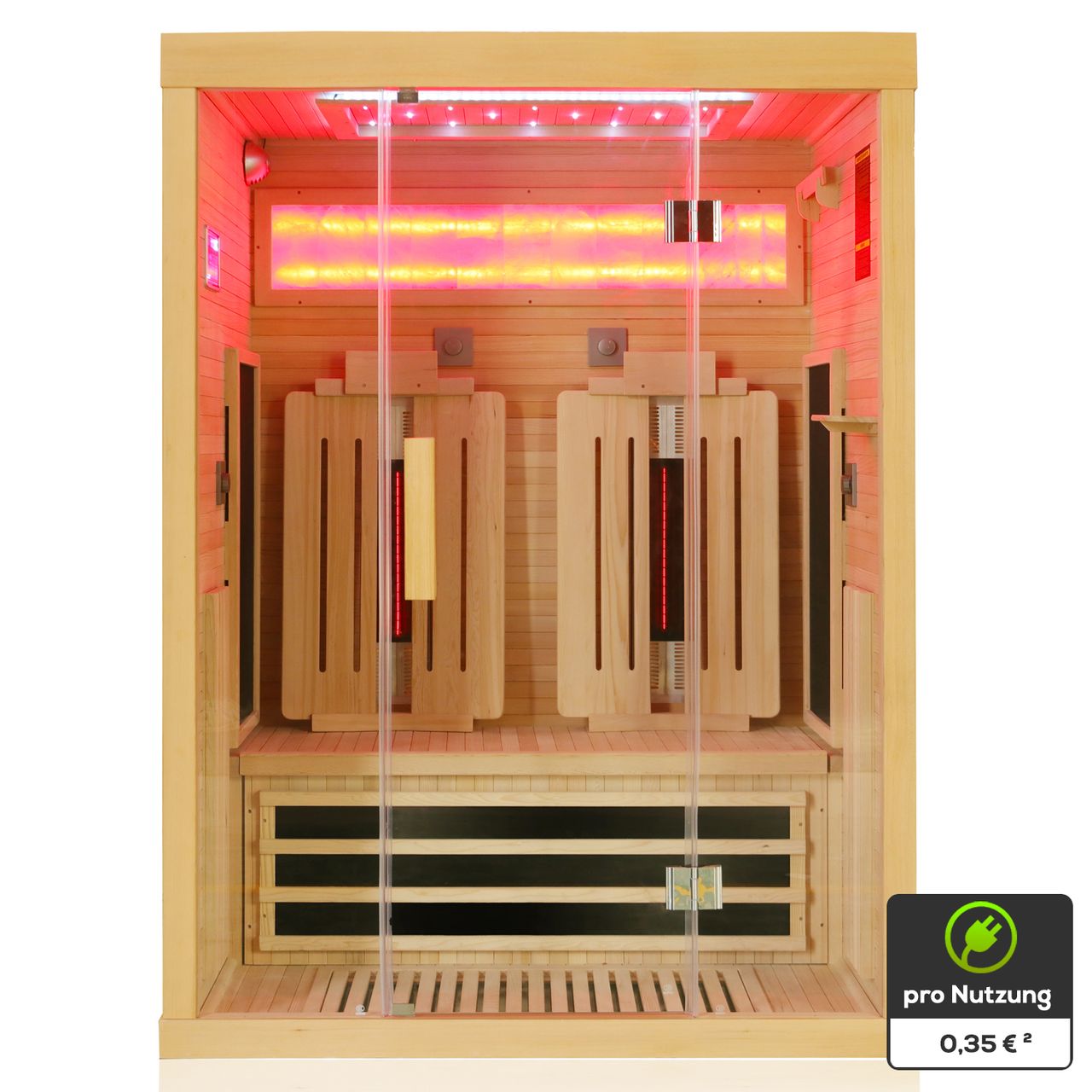 TroniTechnik Dewello® Infrarotkabine Infrarotsauna SALTCOATS 135cm x 105cm inkl. 4 Vollspektrumstrahler