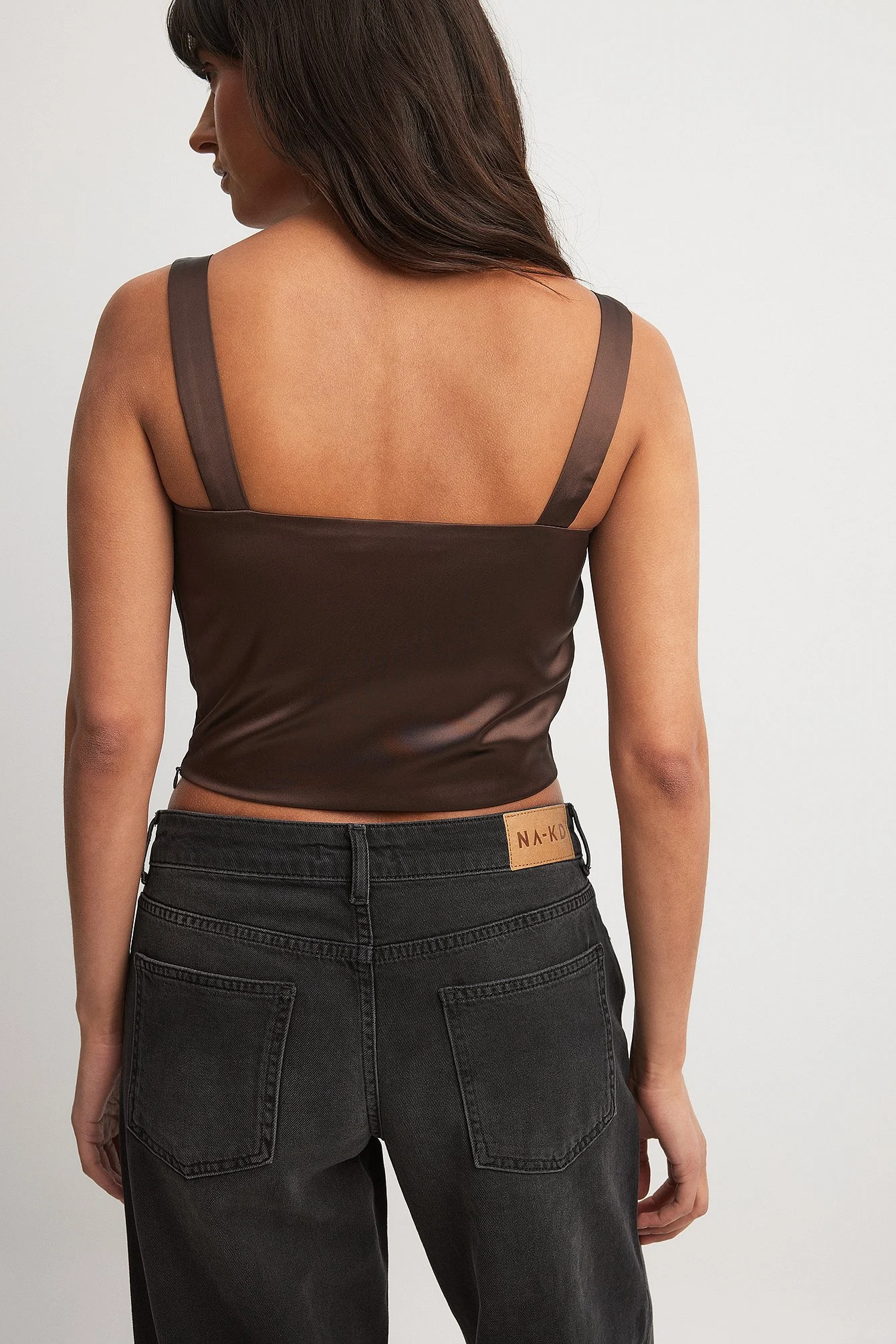 Korsett-Crop-Top aus Satin