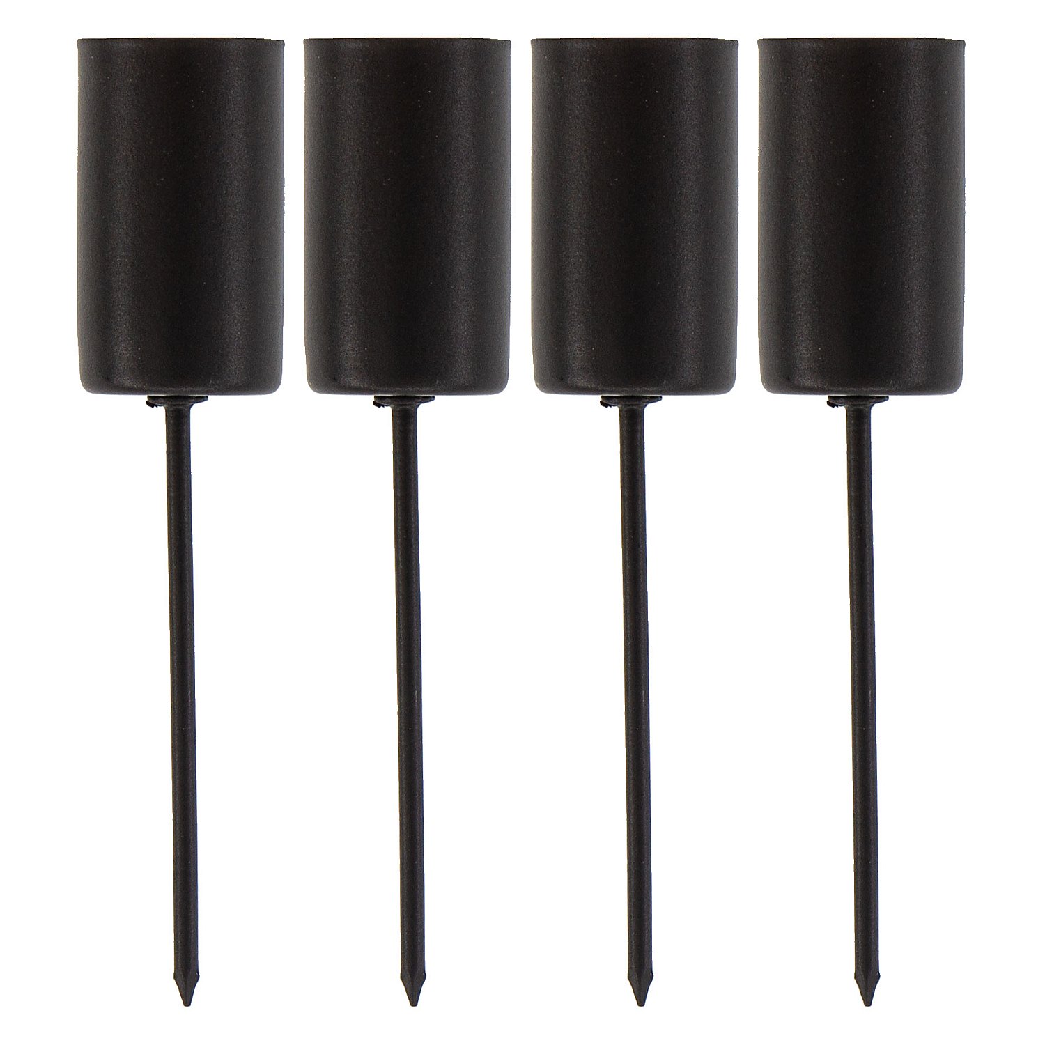 Stabkerzenhalter, schwarz, 2,5 cm, 4 Stück