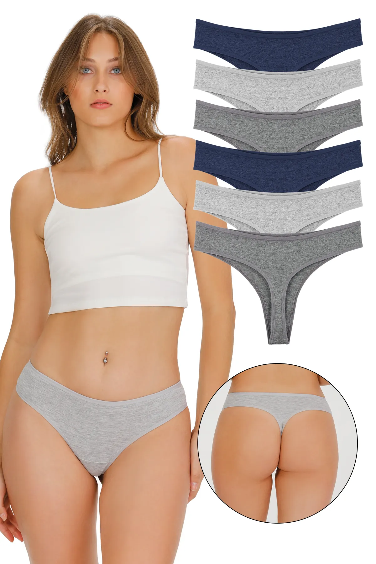 Sensu  6-teiliges brasilianisches Tanga-Set für Damen – KTS1169