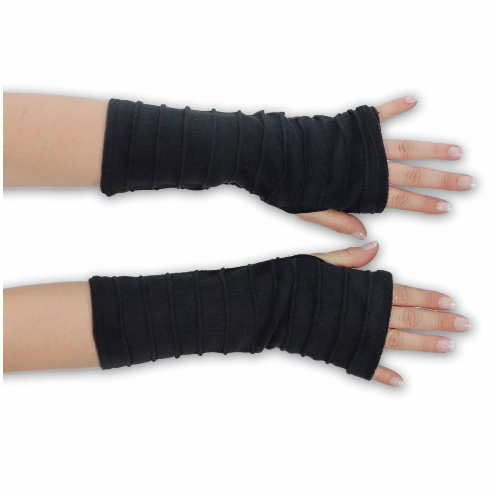 KUNST UND MAGIE Armstulpen Armstulpen Fleece Stulpen Handwärmer Handschuhe Hippie Gothic Boho