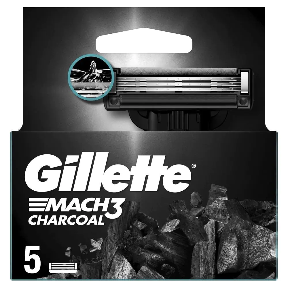 Ανταλλακτικά Gillette Mach3 για κάρβουνο, 5 τεμάχια.
