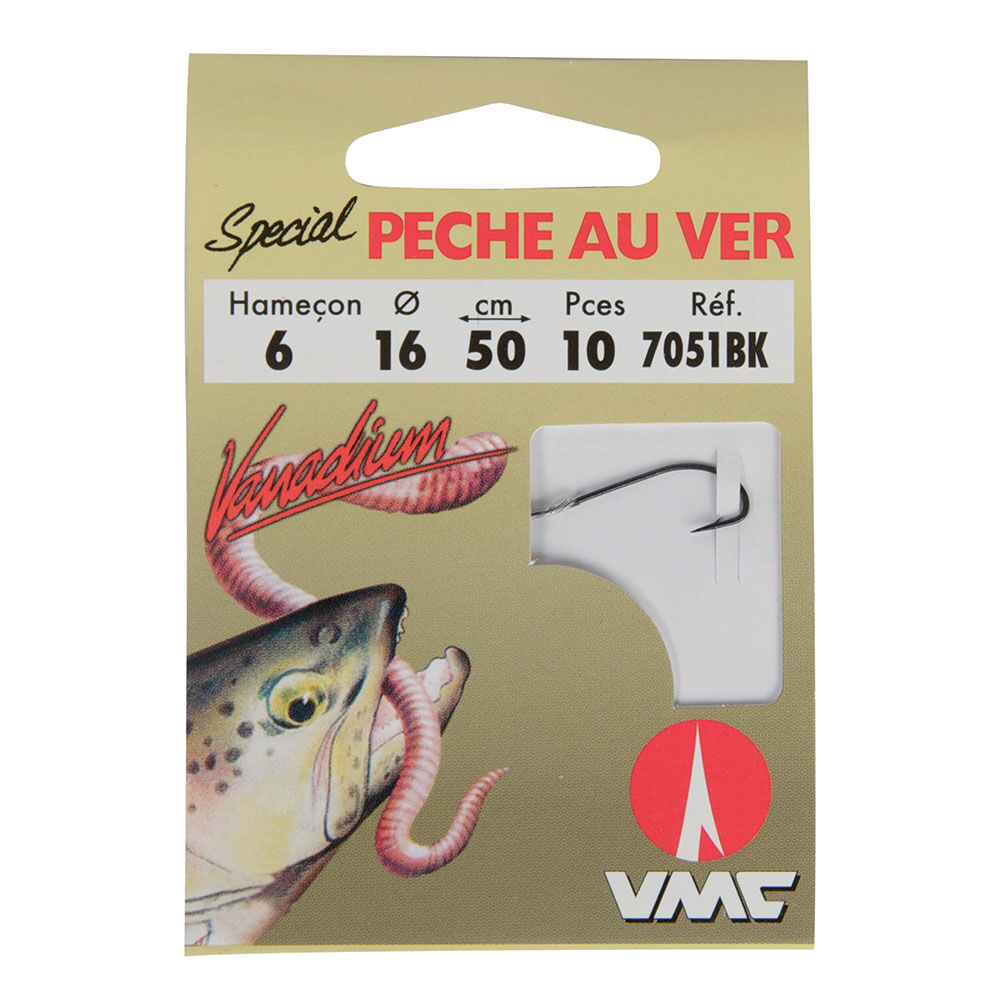 Waterqueen-lohenkalastuskoukut matoilla 7051bk (10 kpl)