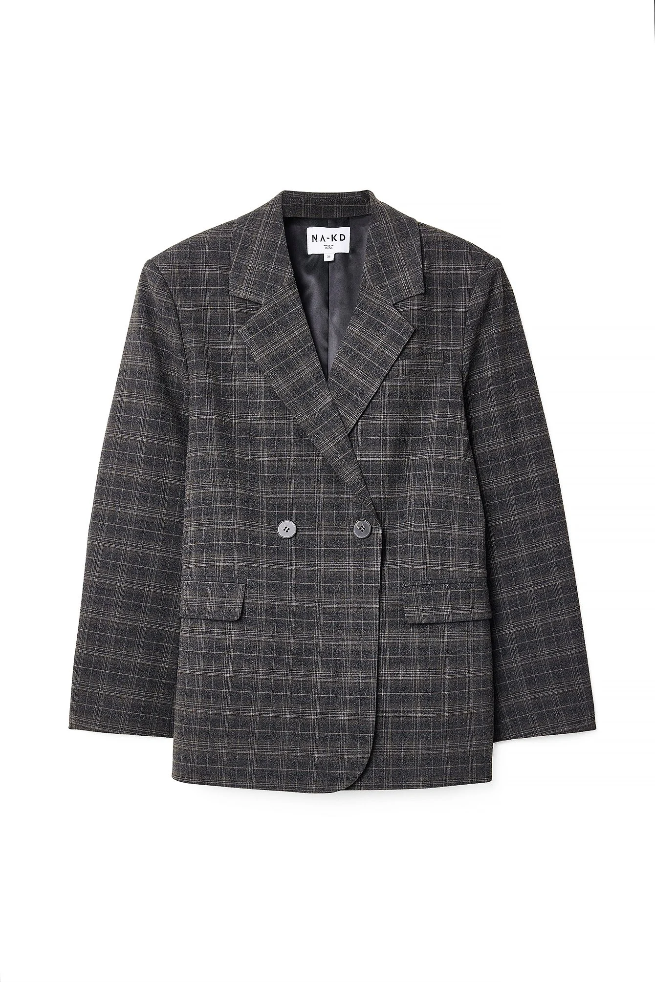 Doppelreihiger, karierter Oversize-Blazer