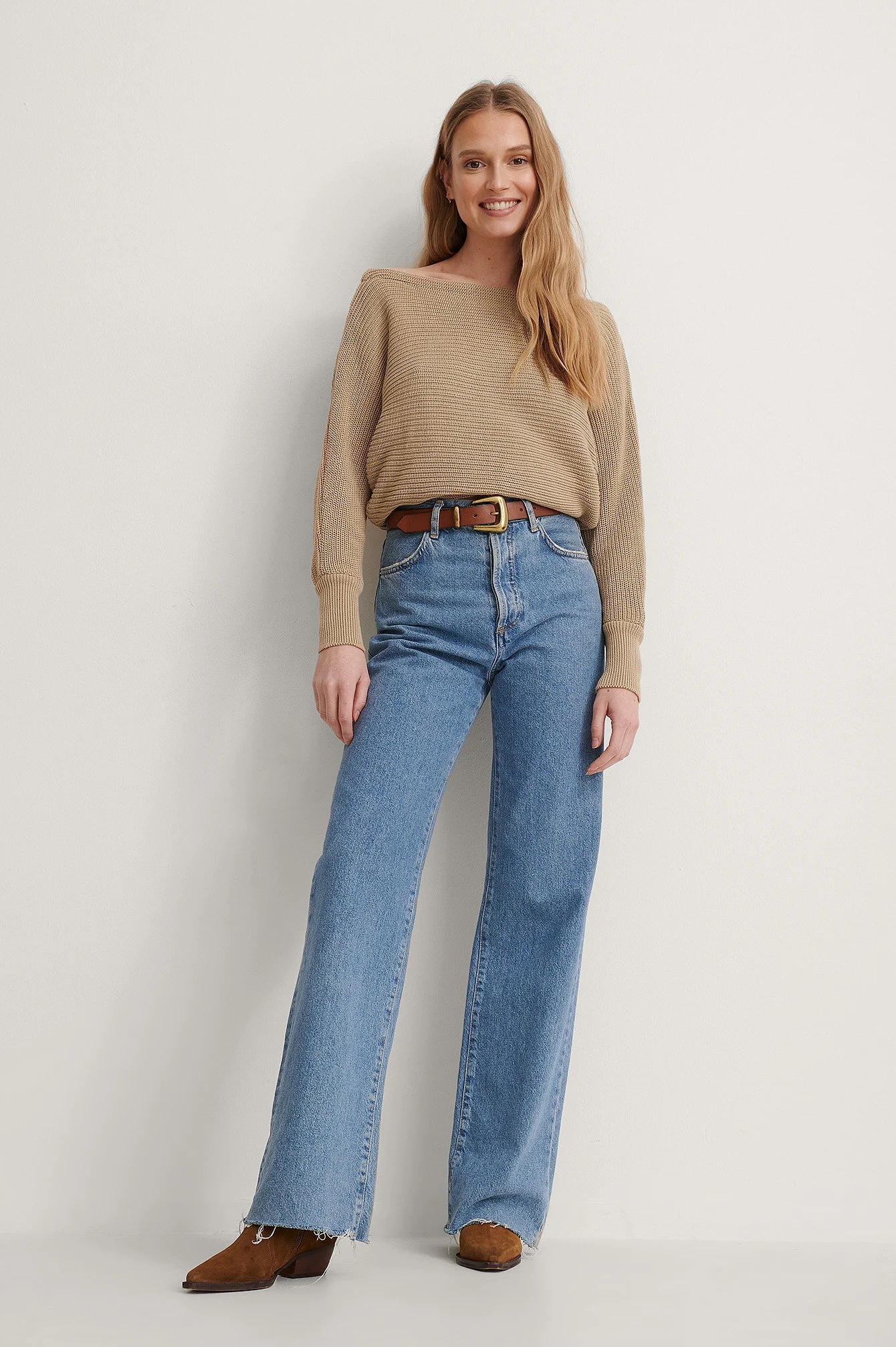 Off Shoulder Knitted Sweater