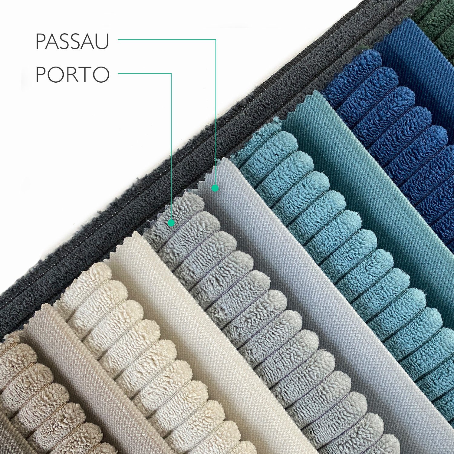 novely Stoff novely® PORTO - Breitcord Polsterstoff Möbelstoff Cordstoff Meterware
