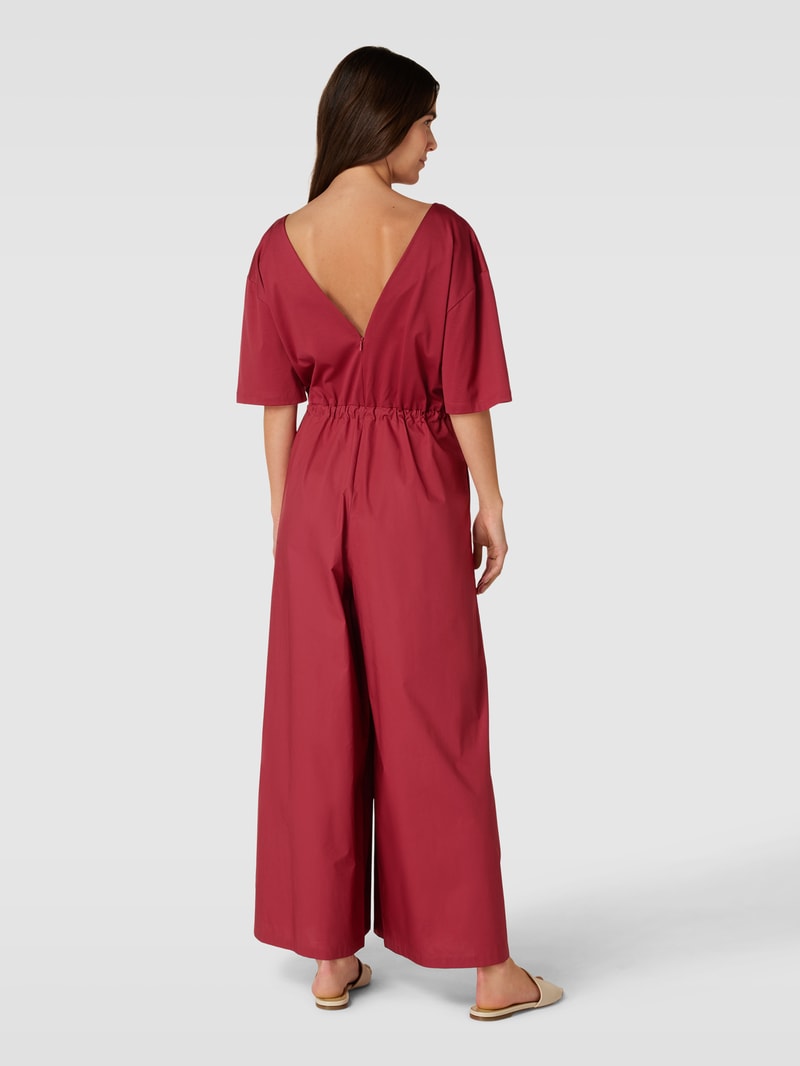 Jumpsuit mit V-Ausschnitt Modell 'LEPIDO' in bordeaux rot