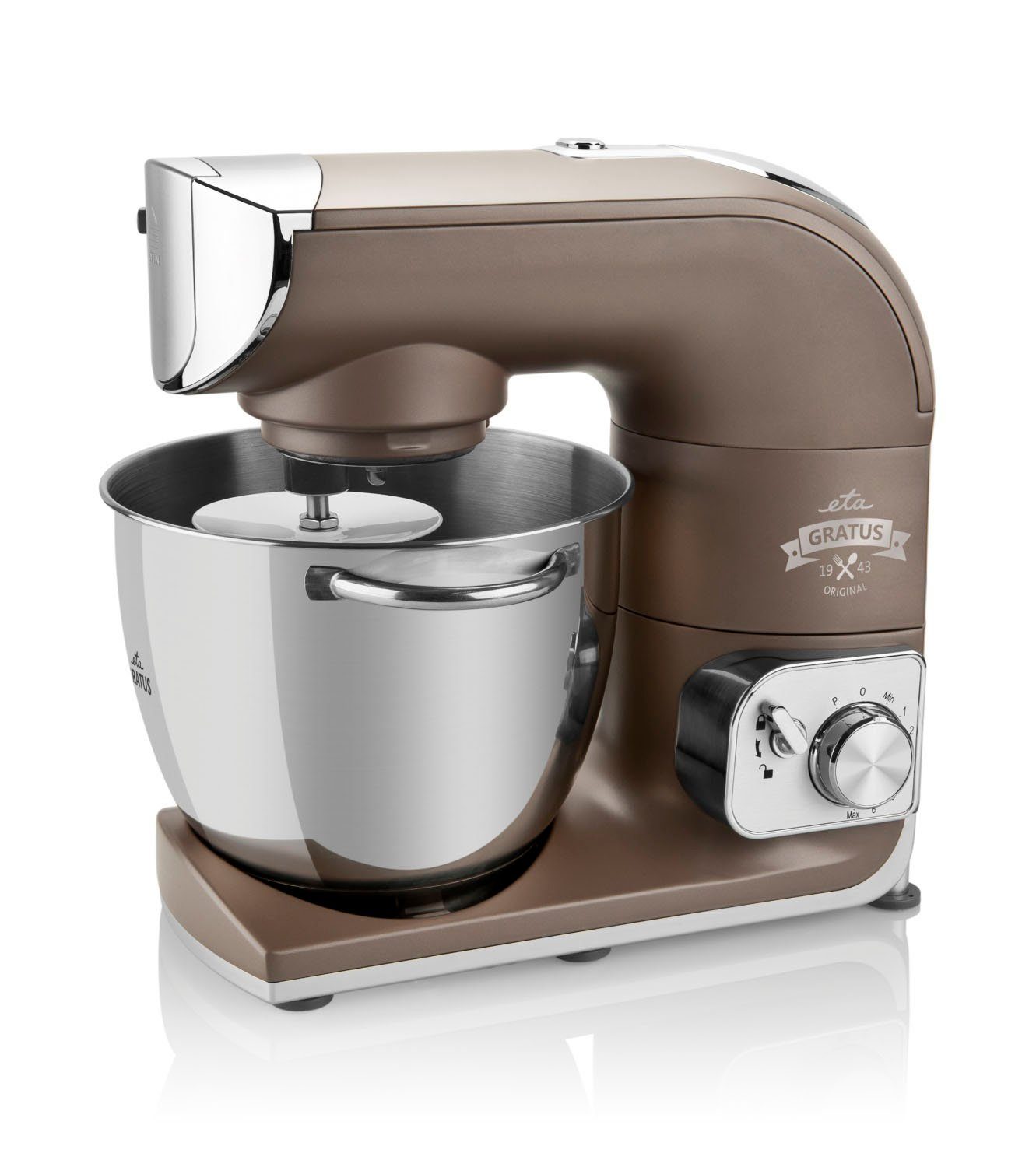 eta Küchenmaschine ETA002890030, 1200 W, 5,5 l Schüssel, Gratus 1200 Watt mit Metall-Gehäuse, mit Reib und Hobelaufsatz