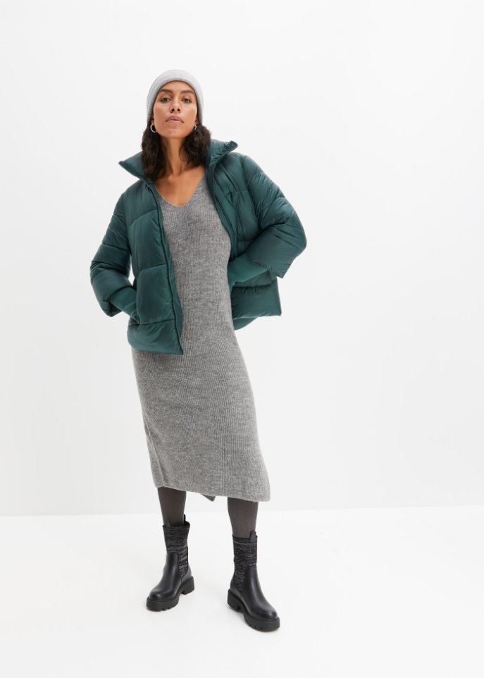 Steppjacke mit Strickärmeln
