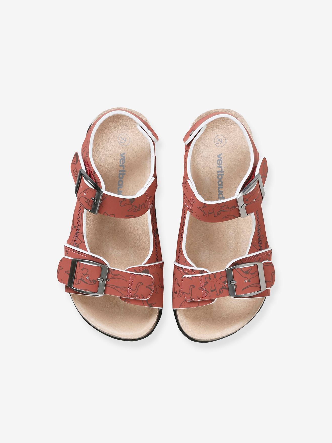 Vertbaudet Jungen Sandalen - braun bedruckt/dinos