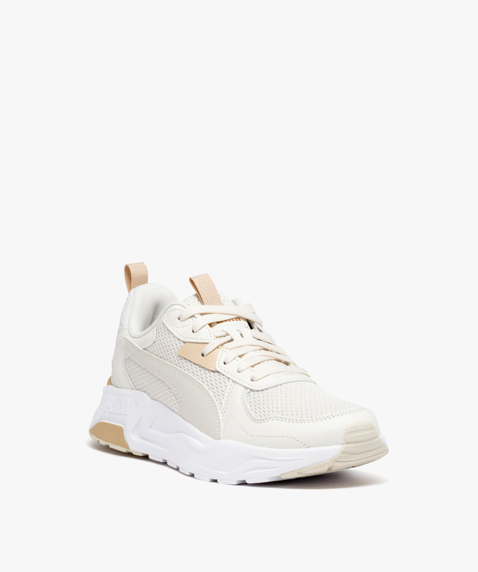 Baskets femme unies en mesh style running - Puma beige | GEMO