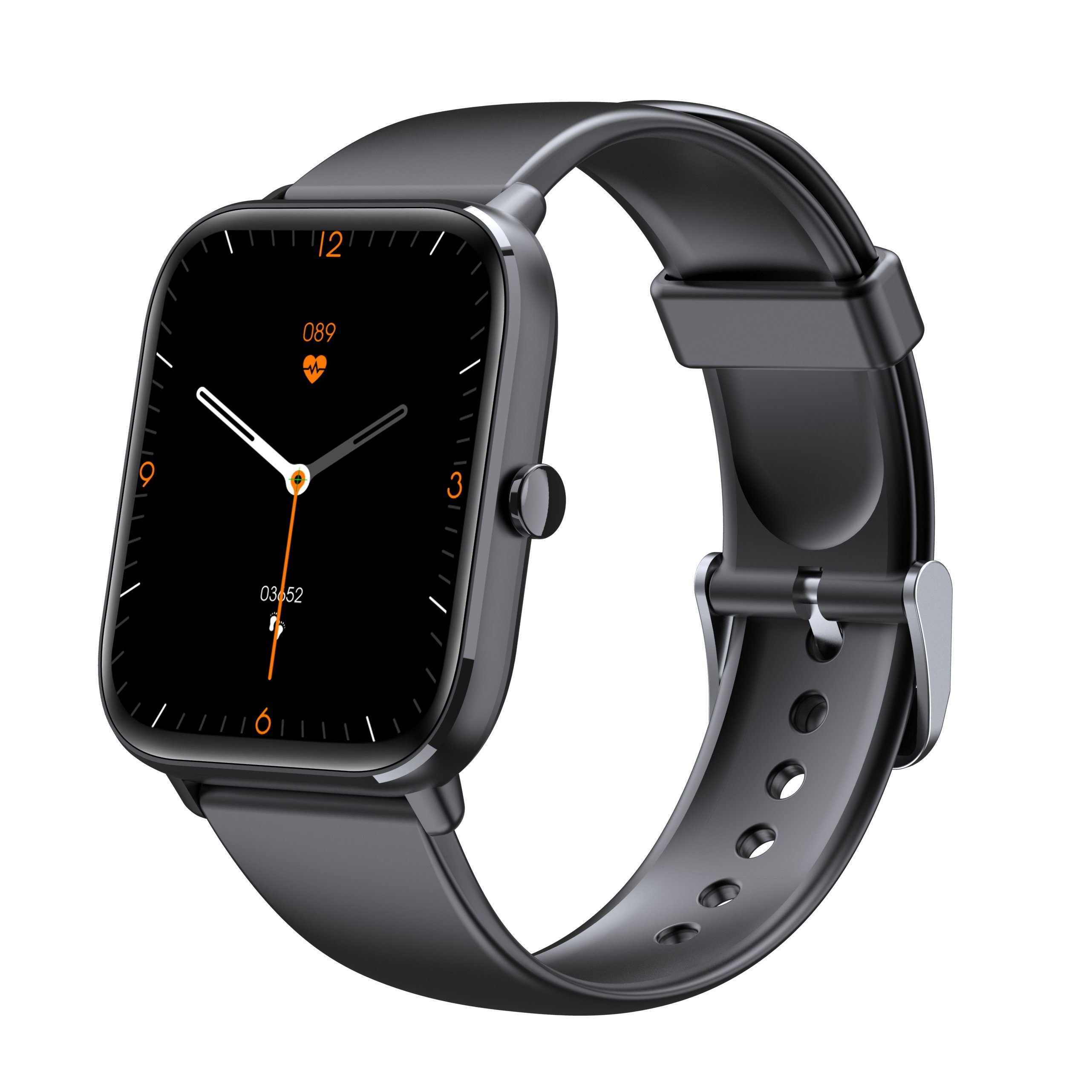 Levowatch L11 Smartwatch (4,3 cm/1,7 Zoll), Wechselband, Thermometer, Alu-Umrandung, 24 Sportmodi (2x Armbänder), Herren