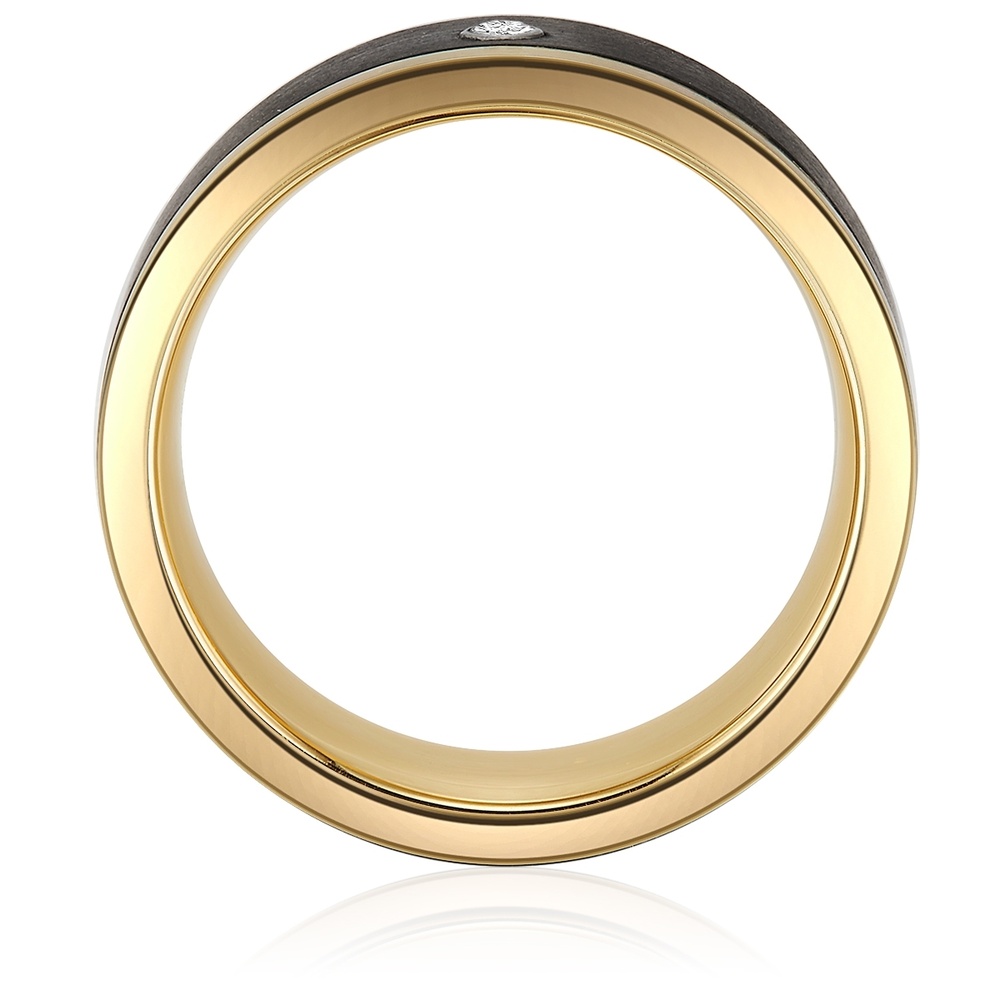 Trilani Bague en acier inoxydé Acier inoxydable Oxyde de zirconium (CZ) en Or jaune Bague