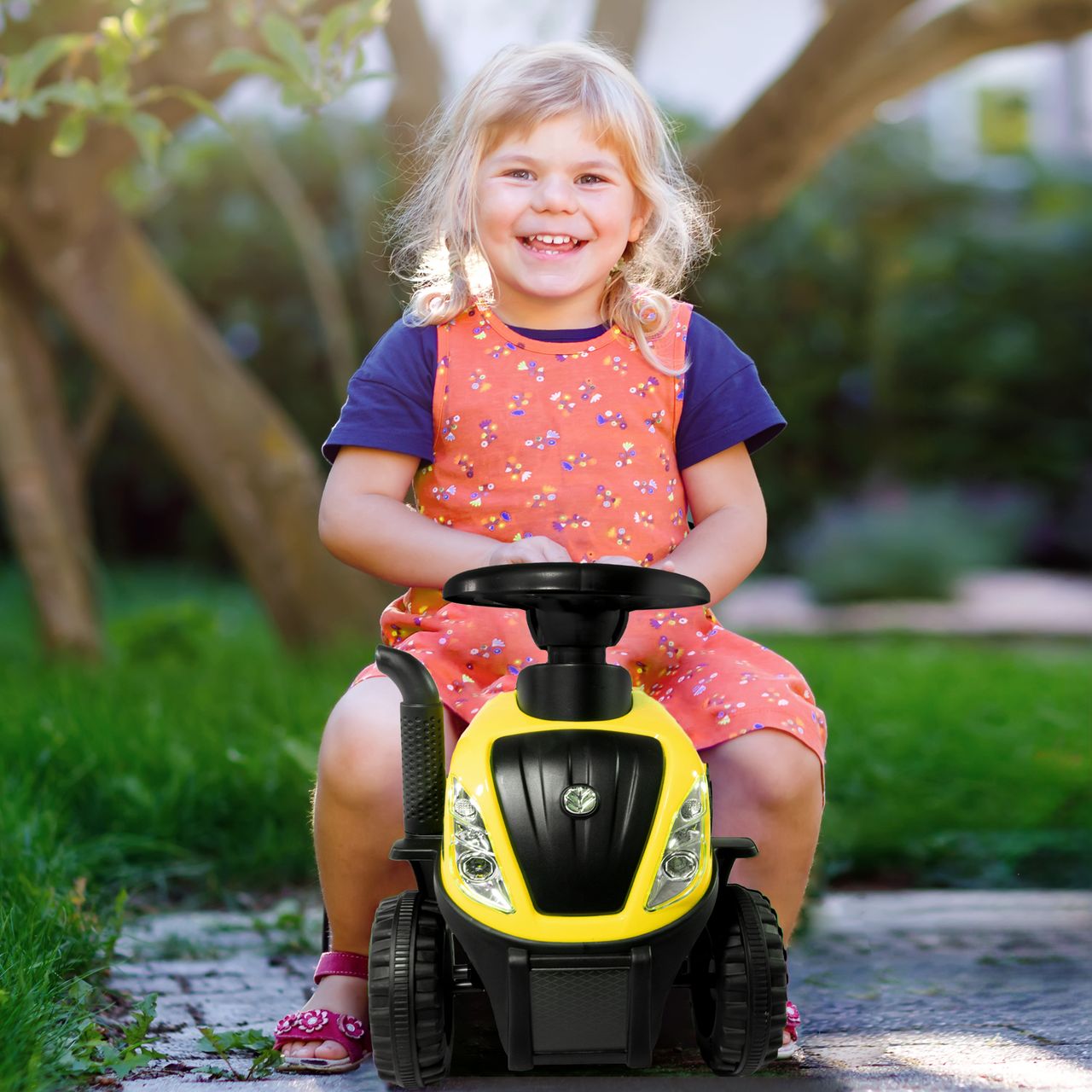 Lemodo Rutschauto Traktor New Holland mit Anhänger, blau