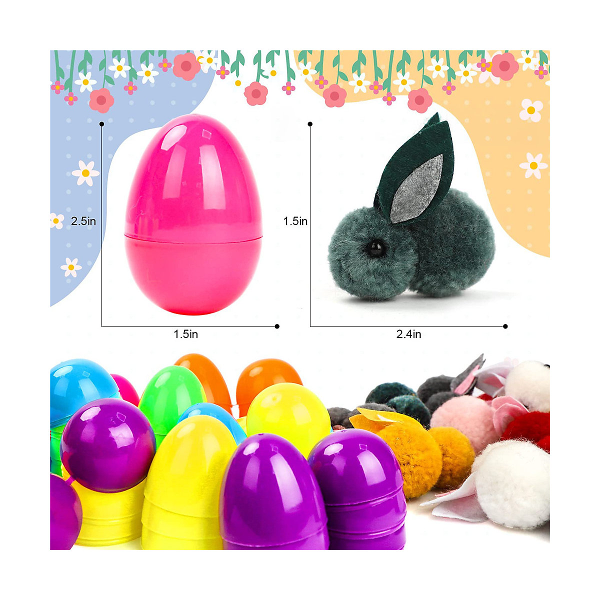 Ostereier mit Osterhasen 24 Stück Dekofiguren für Kinder