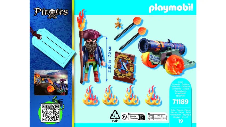 PLAYMOBIL 71189 - Pirates - Pirat mit Kanone