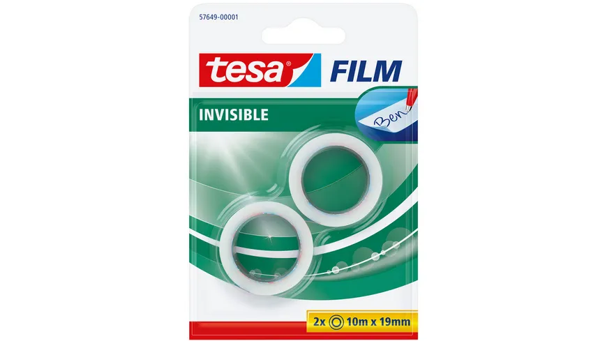 tesafilm® Invisible 10m x 19mm 2 Rollen 7.5 m