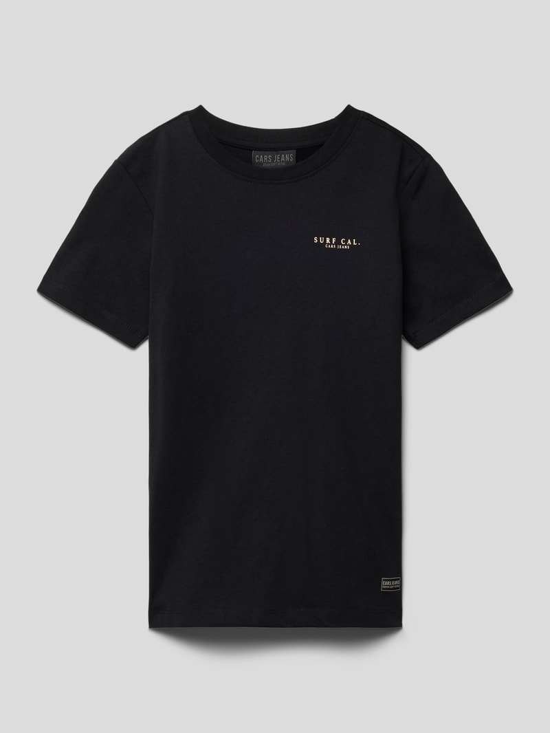 T-Shirt mit Label-Print Modell 'Inaro' in schwarz