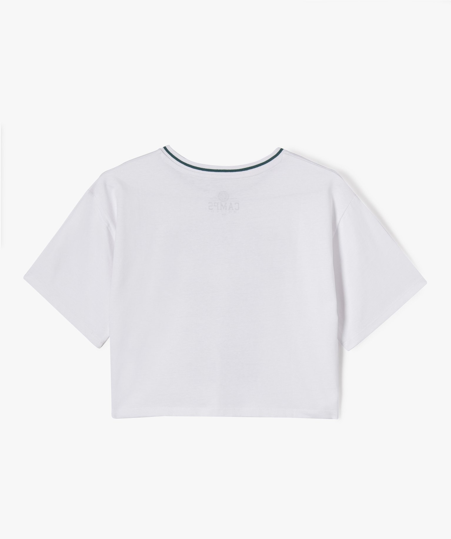 Tee-shirt court à manches courtes avec motifs fille - Camps... blanc | GEMO
