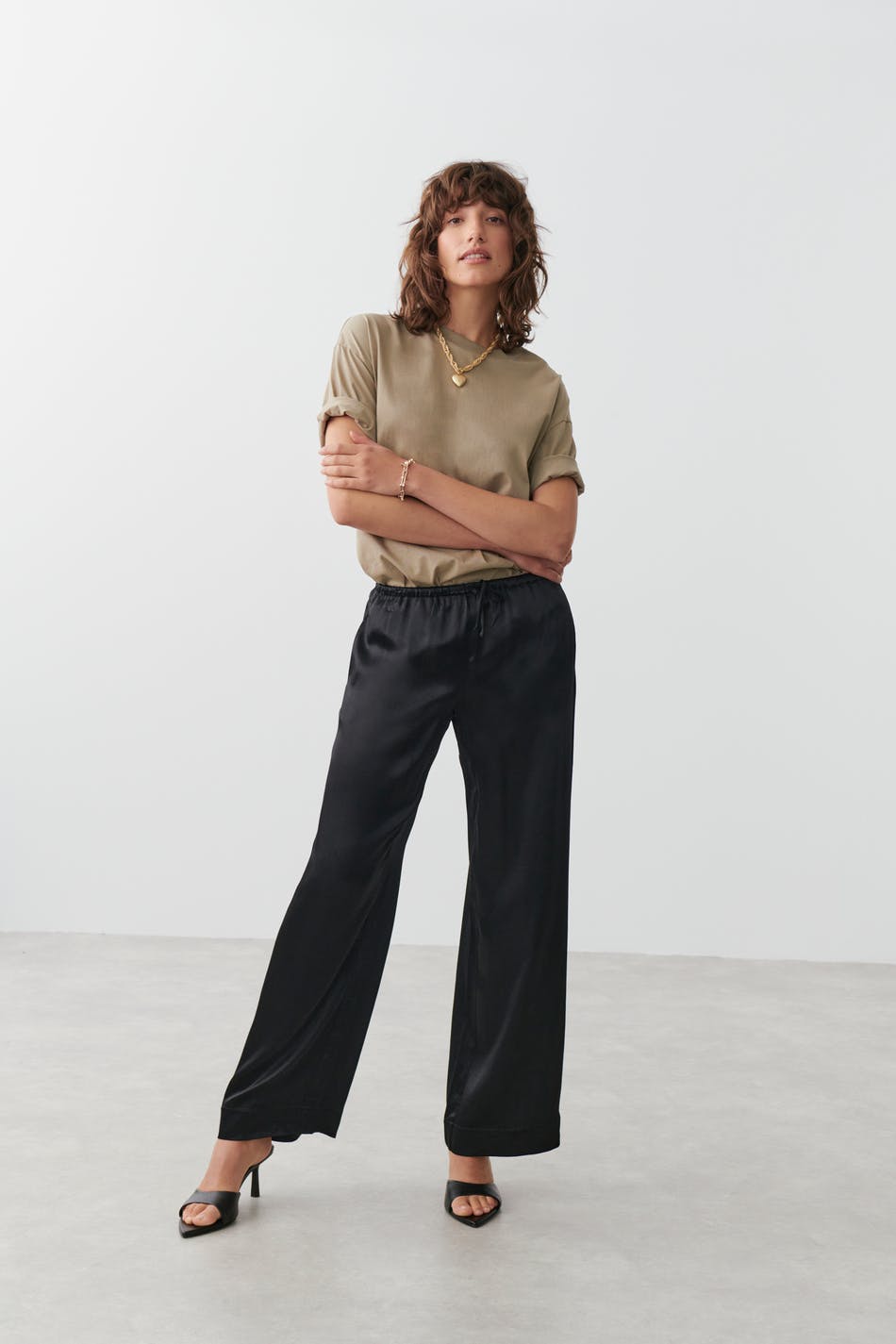Satin trousers