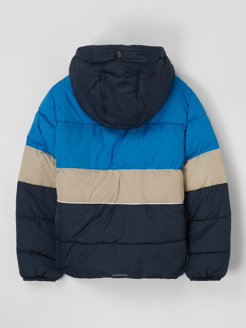 Steppjacke mit Kapuze in marineblau