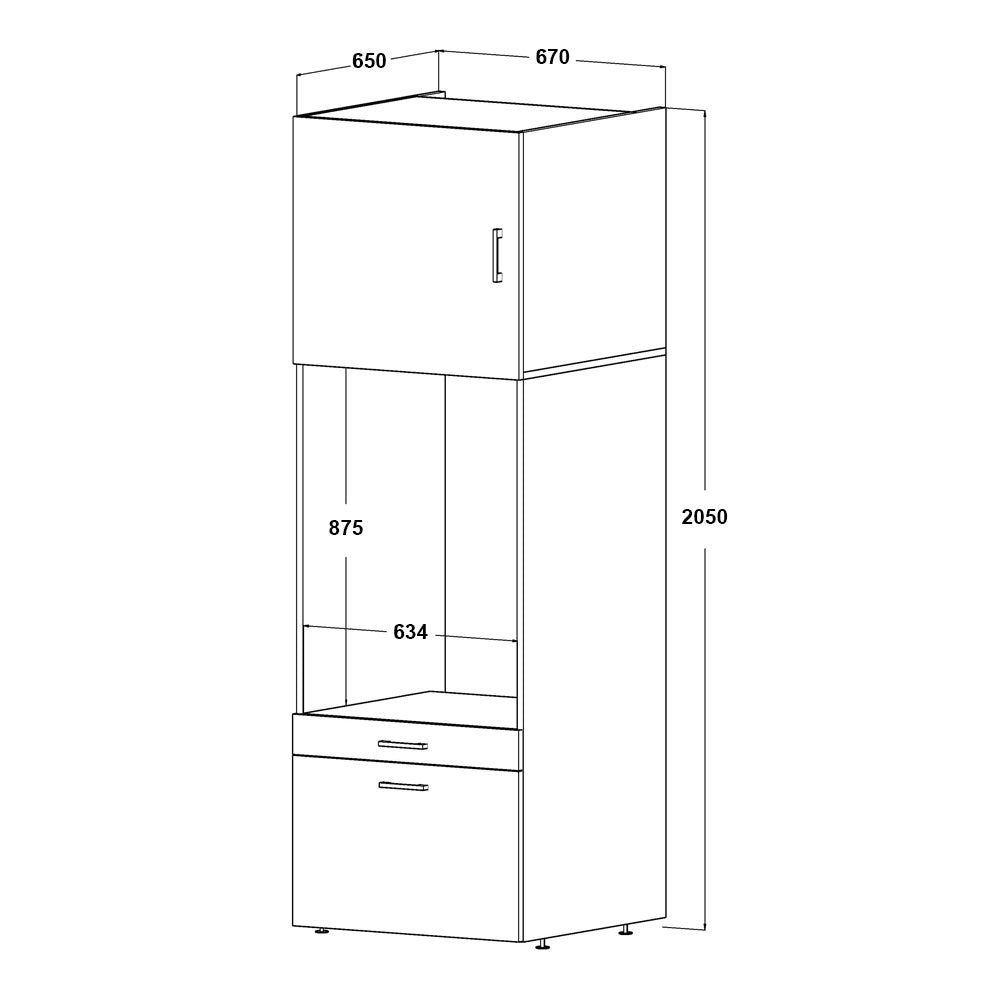 Roomart Waschmaschinenumbauschrank (Roomart Waschmaschinenschrank mit Schrankaufsatz 62cm Mehrzweckschrank)