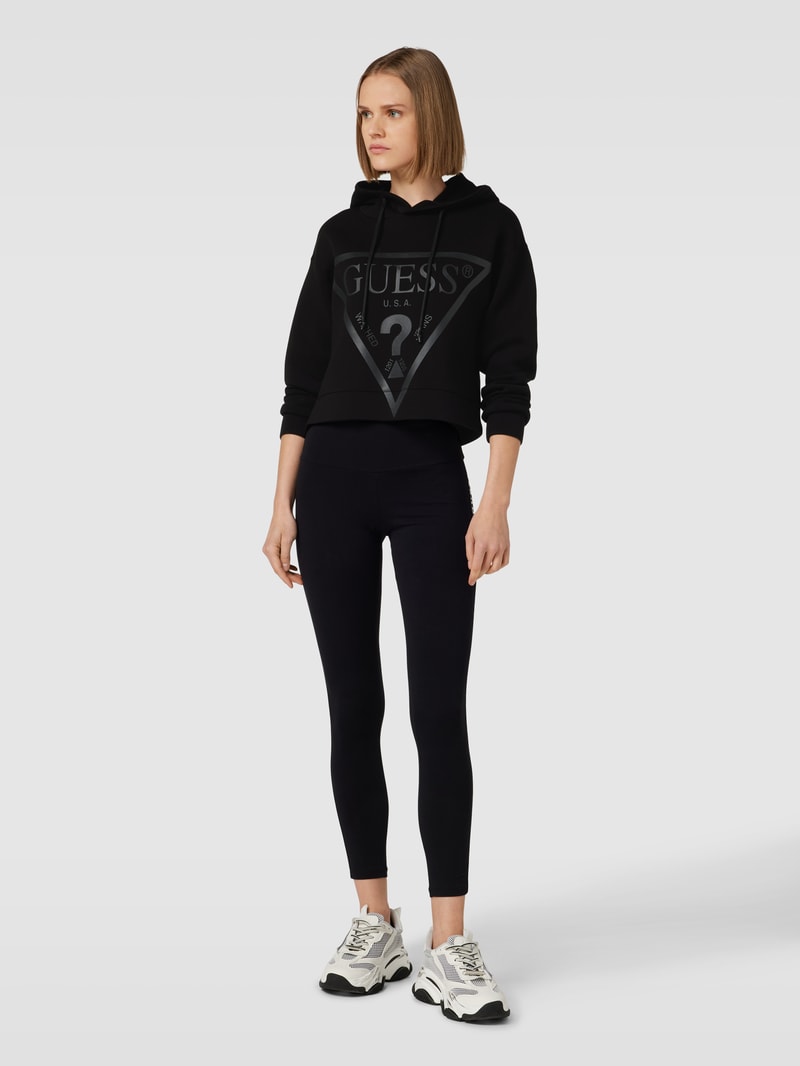Hoodie mit Label-Print Modell 'NEW ALISA' in schwarz