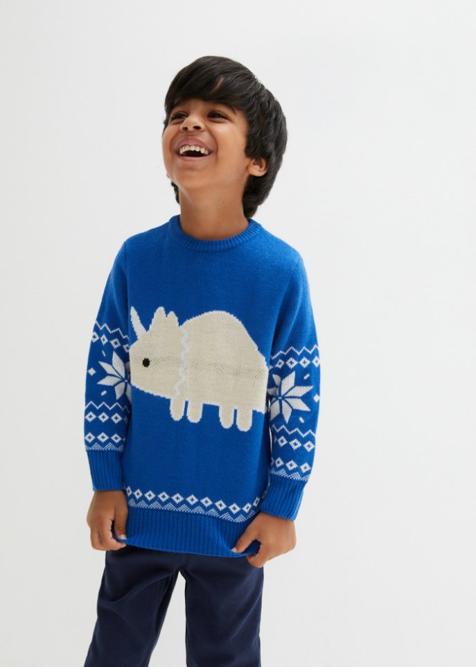 Jungen Baumwoll-Strickpullover
