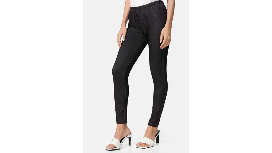 NUR DIE Damen Treggings in Jeans-Optik schwarz
