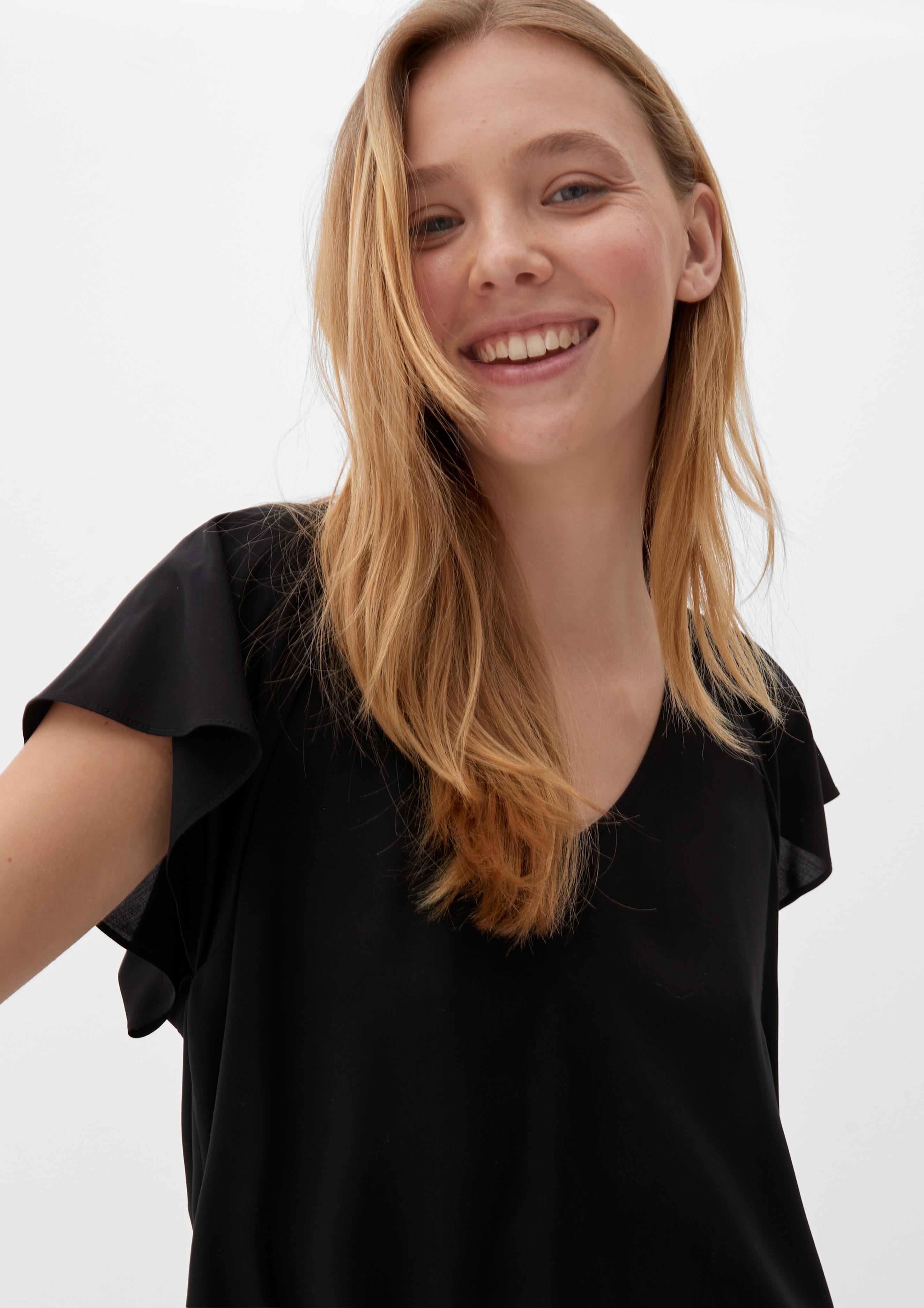 Viskosebluse mit V-Ausschnitt  2132616-9999