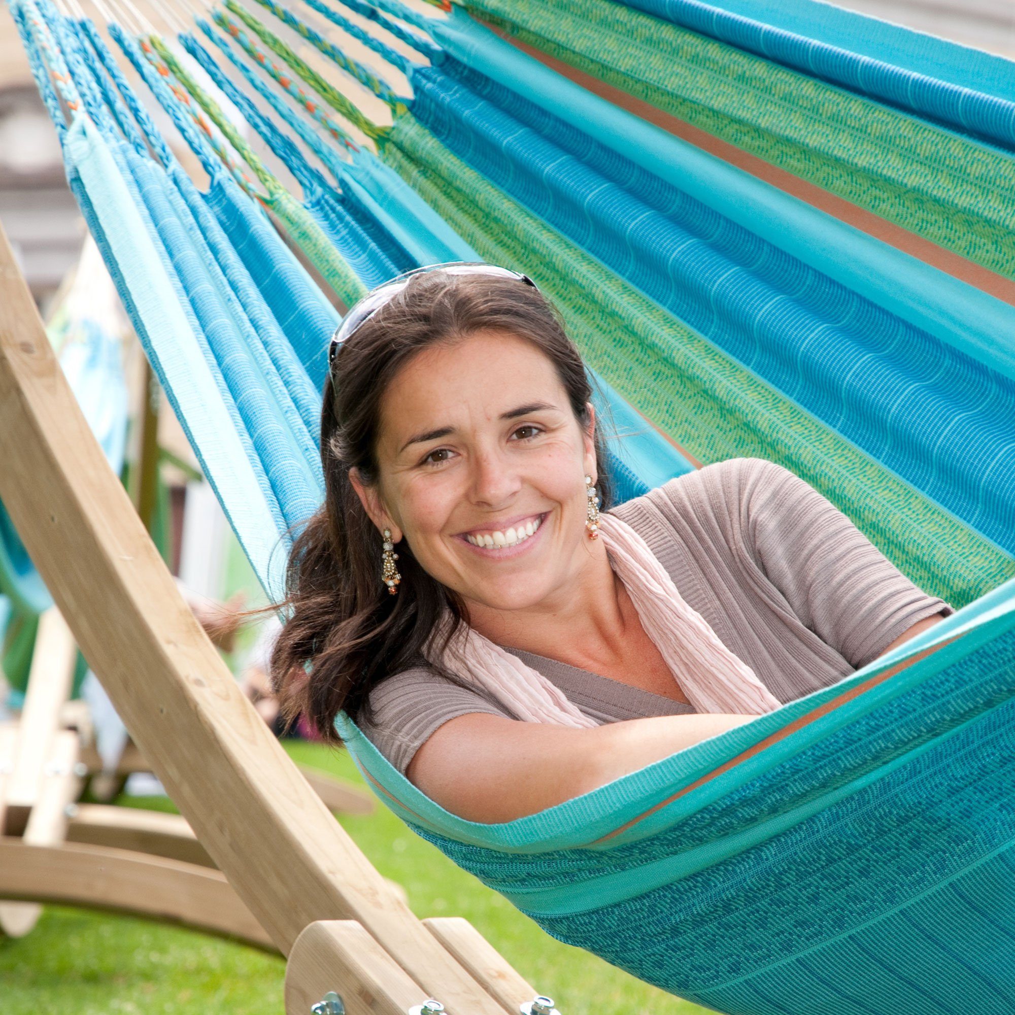 La Siesta Hängematte Familien Hängematte Flora curacao - La Siesta Bio Baumwolle, Reine Baumwolle aus biologischem Anbau