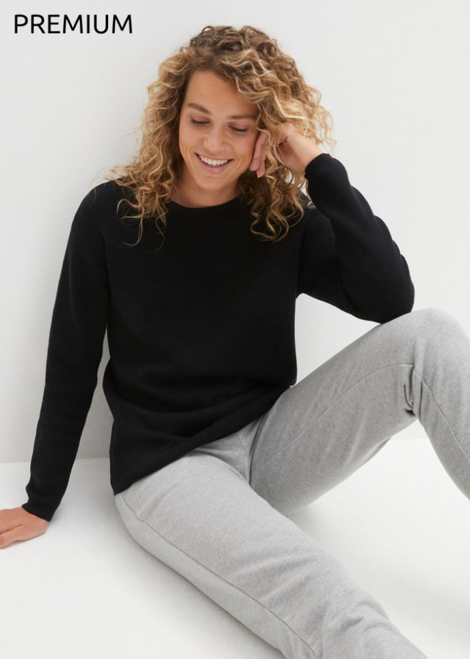 Essential Milano Rib Pullover mit Rundhals