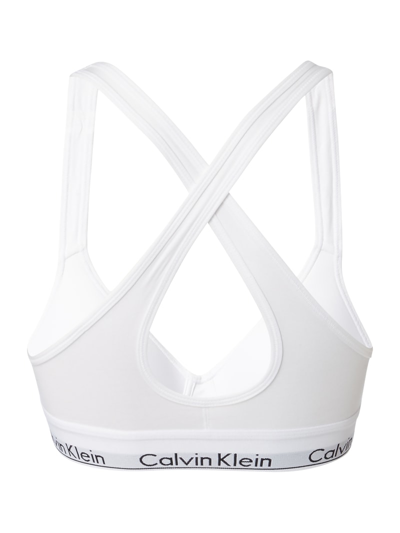 Bralette mit Logo-Bund in weiß