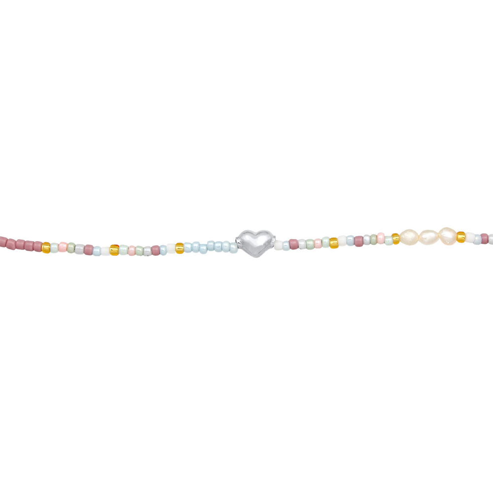 Elli Elli Collier Femmes Choker verre perles coeur tendance en argent sterling 925 pla collier