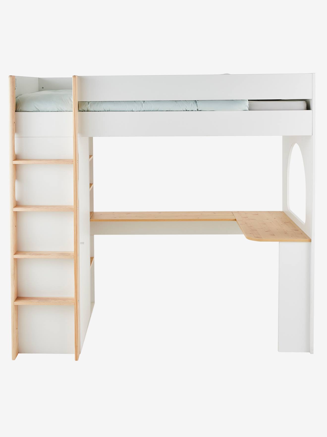 Vertbaudet Kinderzimmer Kombi-Hochbett COMBINID, Schreibtisch, Schrank & Regal - weiß