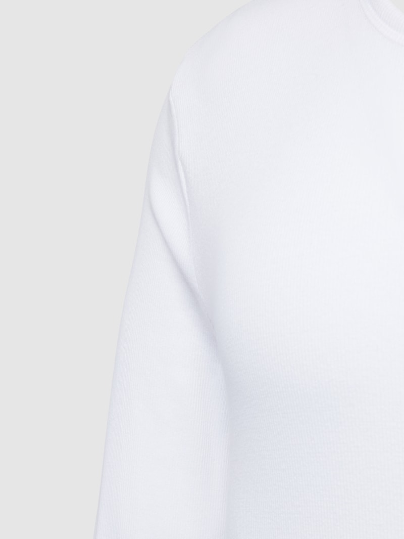 Longsleeve in Feinripp-Optik Modell 'ICONIC' in weiß