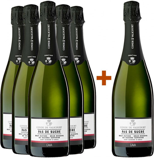 5+1 Paket CAVA PAS DE SUCRE - Cava Conde de Valicourt