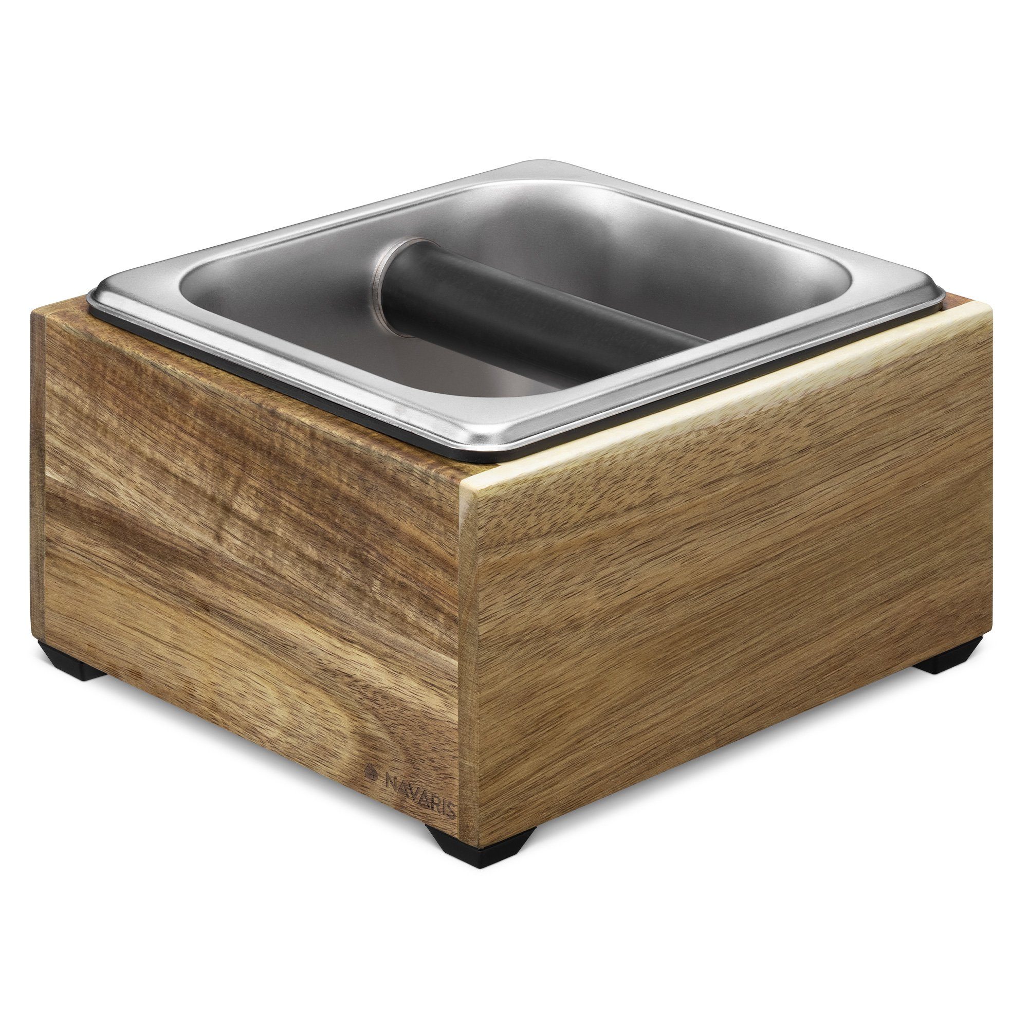 Navaris Kaffeemühle Abklopfbehälter Holz 18x17x11cm - für Siebträger - Espresso