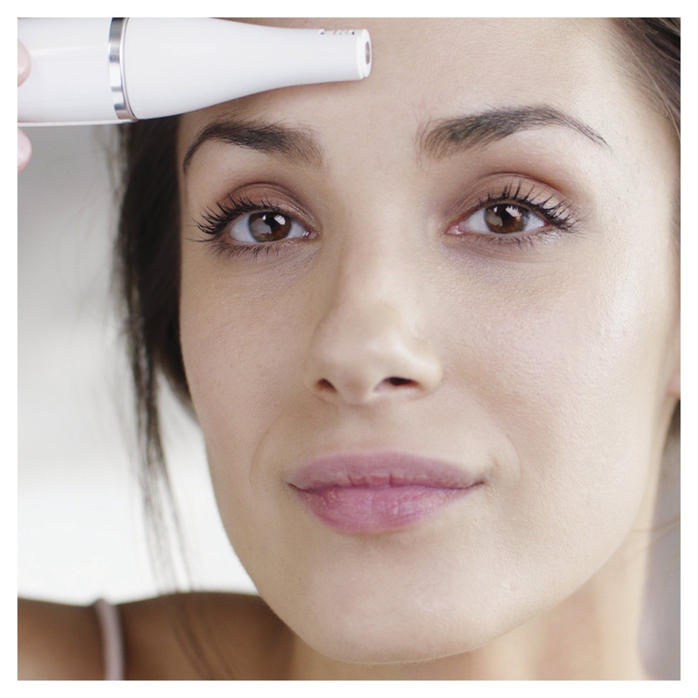 braun Braun FaceSpa Pro 910 Épilateur Visage Blanc/Argent Epilateur + Brosse Visage