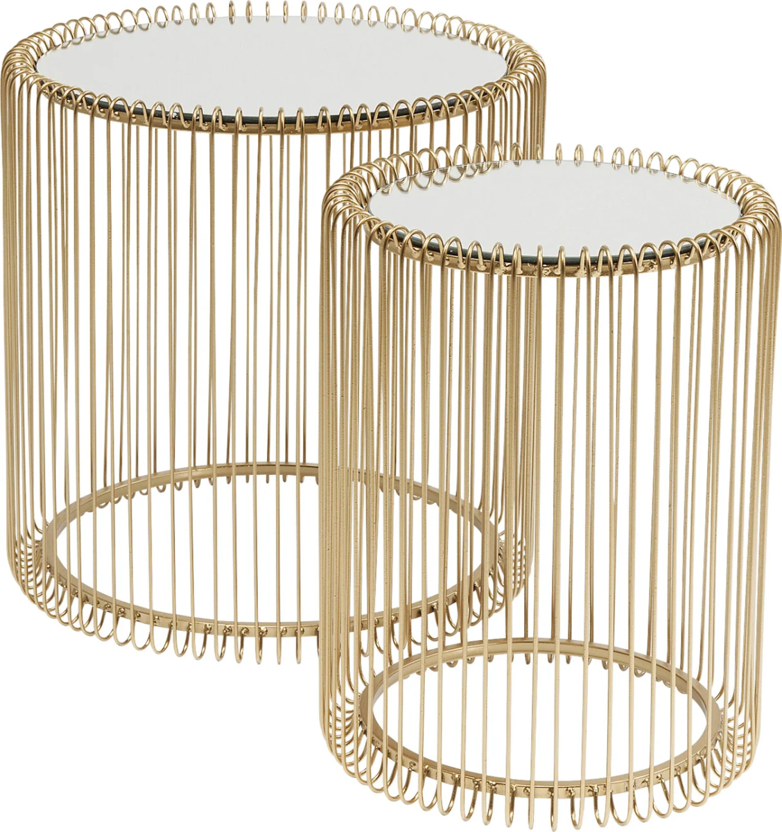 KARE Beistelltisch Wire 2er Set Messing