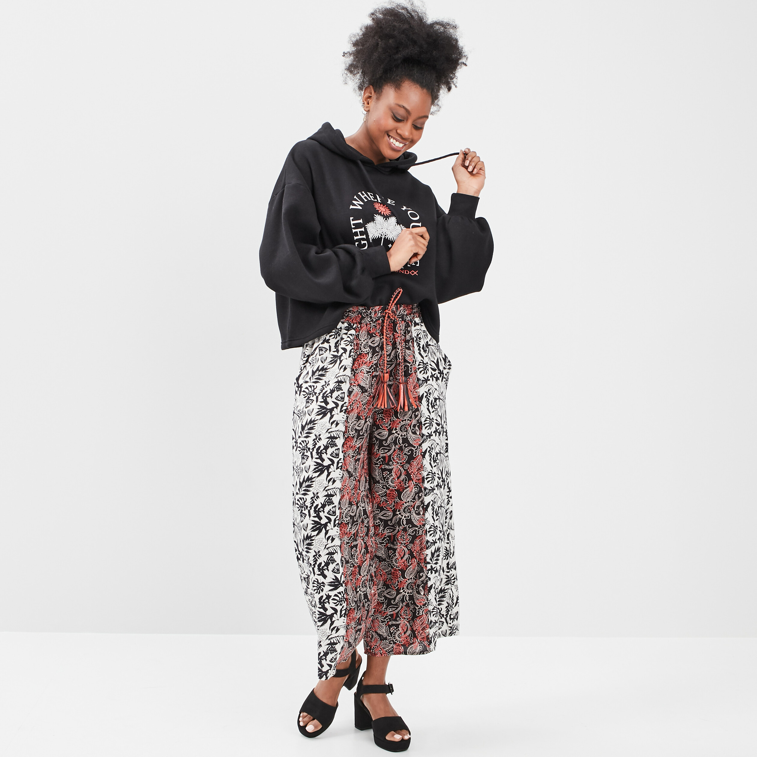 Pantalon fluide noir femme | La Halle