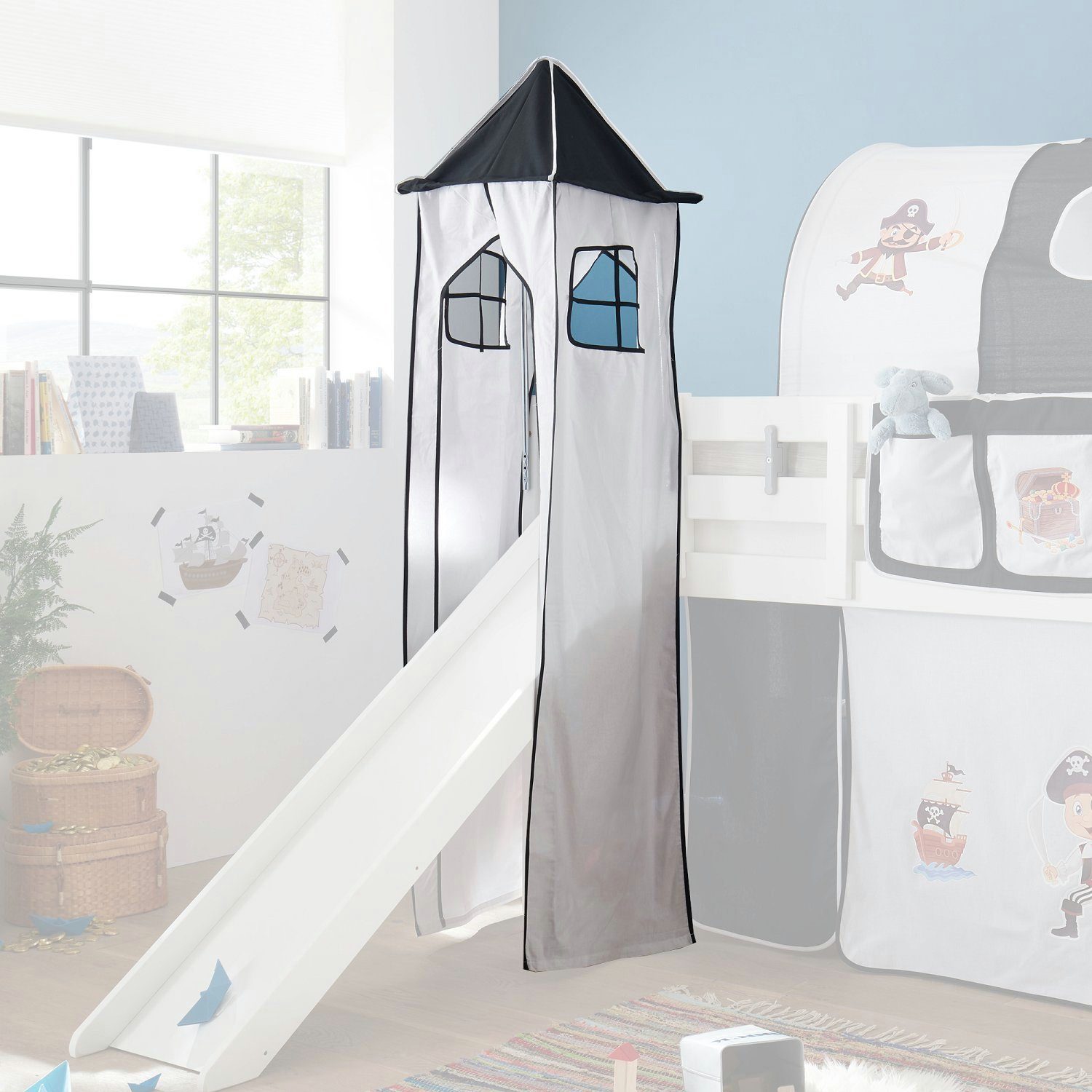Kindermöbel 24 Bettturm Pirat 2 inkl. Metallgestell