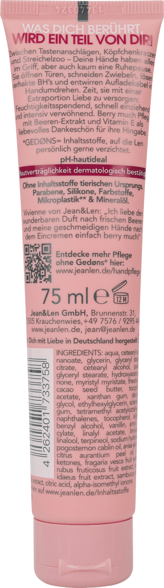 Handcreme \berry much\ intensiv mit Vitamin E, 75 ml