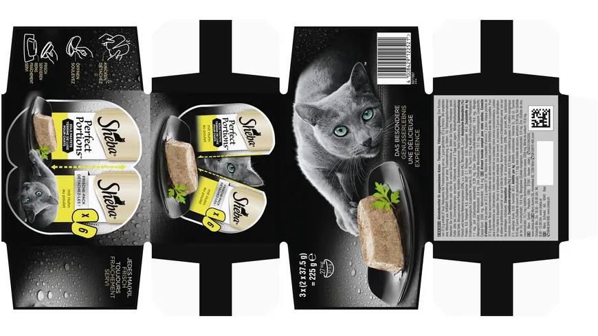 SHEBA® Perfect Portions™ Edle Pastete mit Huhn Portionsbeutel 225 g