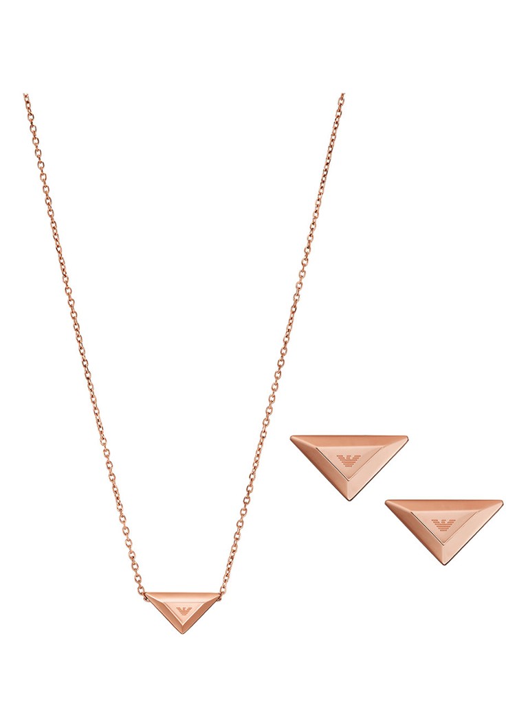Emporio Armani Sentimental necklace and stud earrings set of 2 EGS3121SET