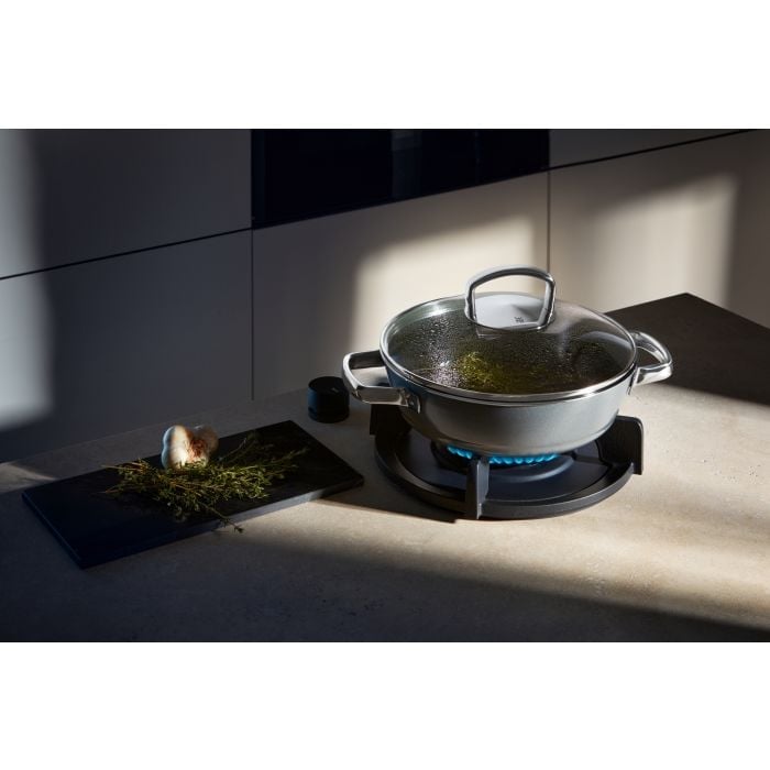 Fusiontec Mineral Schmorpfanne mit Glasdeckel, 24 cm, Platinum